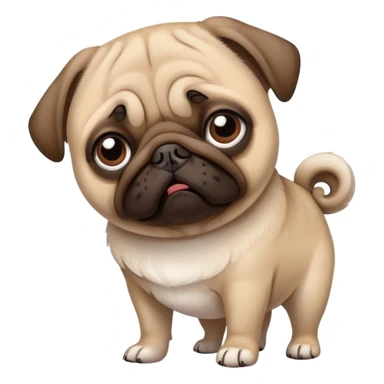 pug shaking his head saying no  sticker