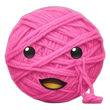 pink ball of yarn sticker