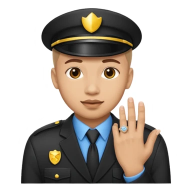 A security worker with a ring, ready to propose sticker