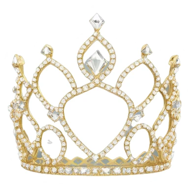 dainty diamond jewel crystal tiara gold sticker