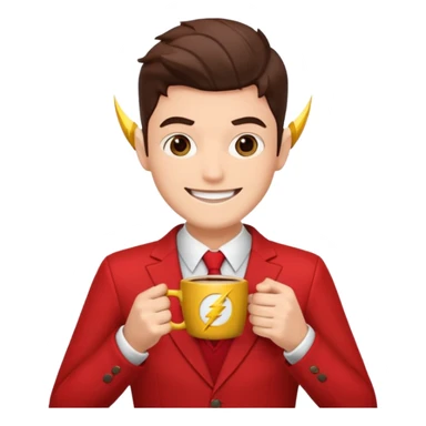 The flash drinking coffee sticker