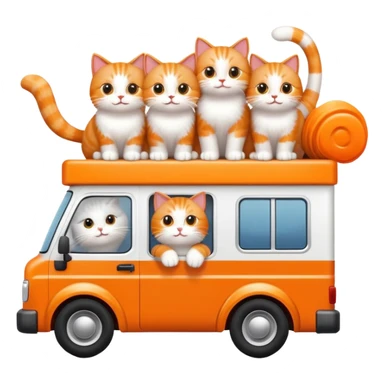 cute cats in a moving truck waving at a distant house sticker