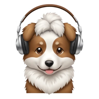 Dog wearing head phones sticker