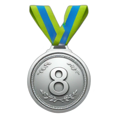 a silver medal for 1st place with "8th B" on it sticker
