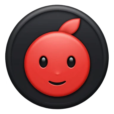 a black circle with a red A protruding from middle sticker
