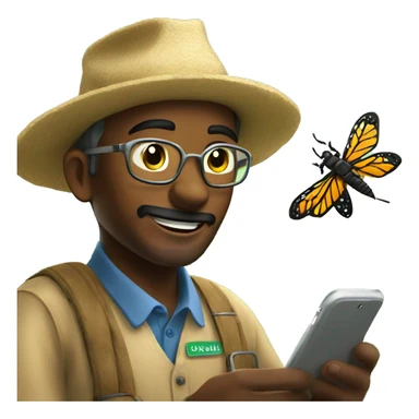 farmer using mobile app for insect identification on a plant sticker