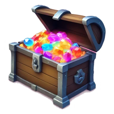 sparkling treasure chest filled with neon gems. sticker