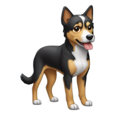 Chien sur un chat sticker