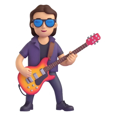 rock star with sunglasses and guitar sticker