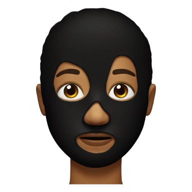 Person with half of face on black mask whit skin  sticker