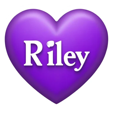 Purple Heart with the letters Riley in the middle  sticker