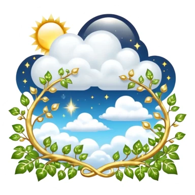 White and glittery gold with marble stones, vines, divine, heavenly, spiritual, pure, glowing, cute clouds, sunshine, sparkly, beautiful, elegant, luxurious, pretty, aesthetic scenery scene picture   sticker
