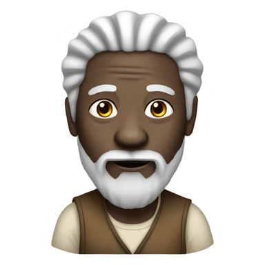 an African old man with white beard and black dreadlocks sticker