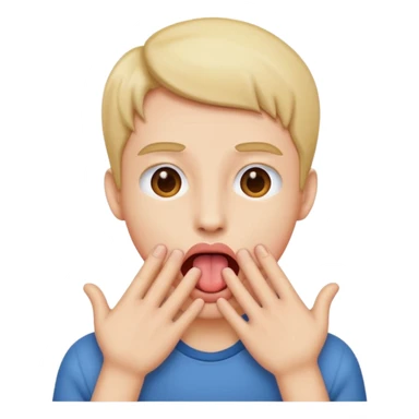 Sticking out tongue with hands on the side sticker