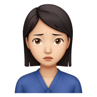 worried asian woman sticker