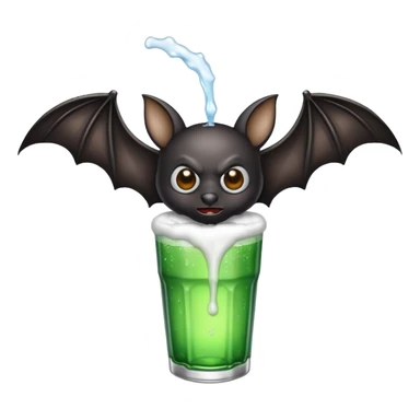black bat drinkig sprite sticker