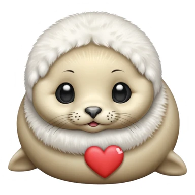 Baby seal blushing heart eyes sticker
