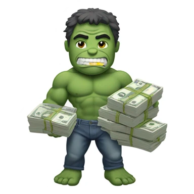 Grey hulk offering money  sticker