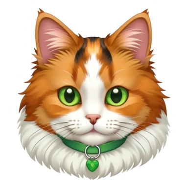 Calico cat with green collar  sticker