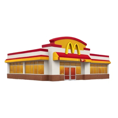 “McDonald’s store with the iconic golden arches, a red and yellow color scheme, and a simple, recognizable design that captures the essence of a fast food restaurant.” sticker