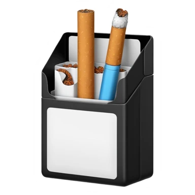 Minimalistic cigarette pack emoji, black and white sticker