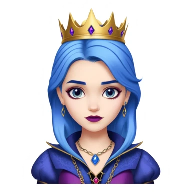 Evie from Descendants, blue hair, fashion-forward outfit, daughter of the Evil Queen sticker