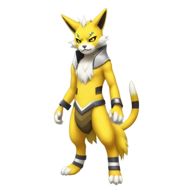Yellow lombax-Zeraora-Renamon-cat full body sticker