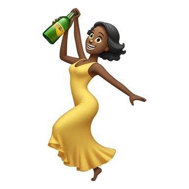 Lady dancing with bottle sticker
