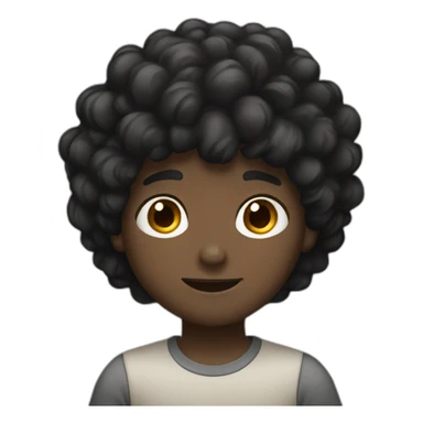 Black hair boy talking with brown eyes sticker