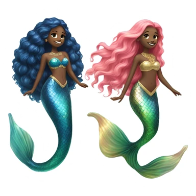 ￼ Berlin and Aviv as mermaids ￼ sticker