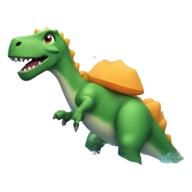 Dinosaur swimming with arm floaties sticker