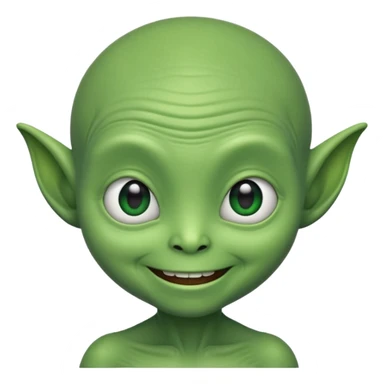 an old cute aliens with a little hair sticker