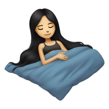 Brünette, long staight black hair Girl sleeping  sticker