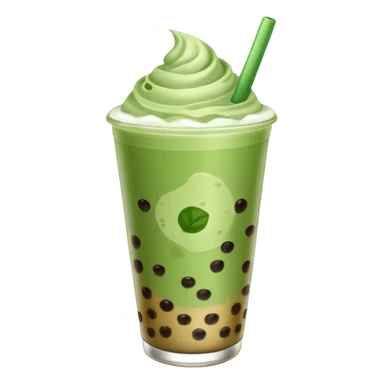 matcha latte with boba and ice without sticks and add a lil coffee  sticker