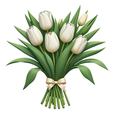 White tulips bouquet sticker