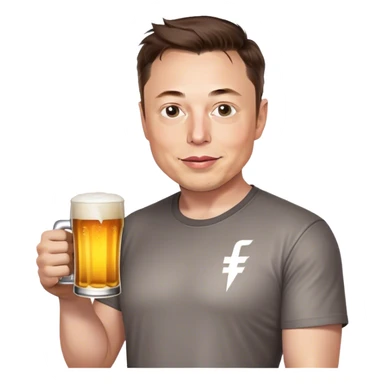 elon musk with beer sticker