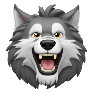 Lobo gris riendo sticker