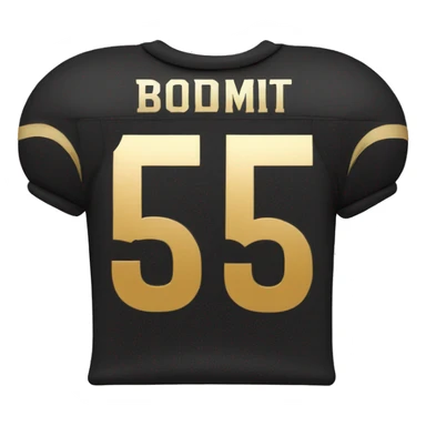 black football player number 5 wearing primary red secondary gold football jersey sticker