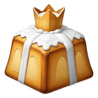 Generami l’emoji di un pandoro con lo zucchero a velo sopra. La forma del pandoro è quella standard  sticker