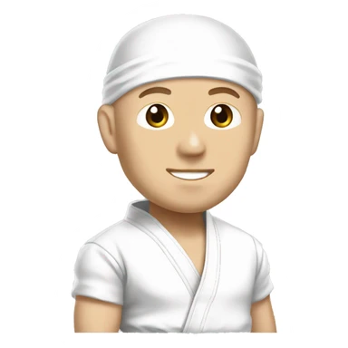 georges saint-pierre in judo suit and white headband sticker