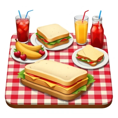 picnic table with food items on it sticker