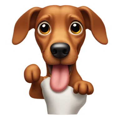 A Wiener dog giving you the middle finger sticker