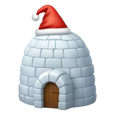 igloo xmas santa hat sticker