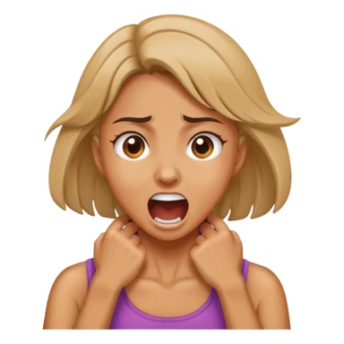 girl grabbing their neck and yelling  sticker