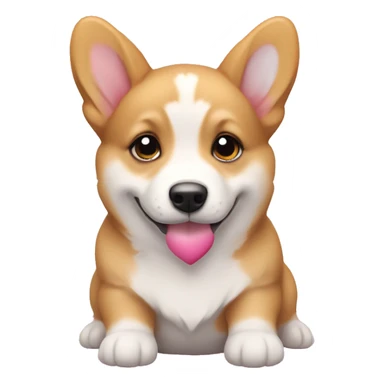 corgie puppy with Hearts around Head  sticker