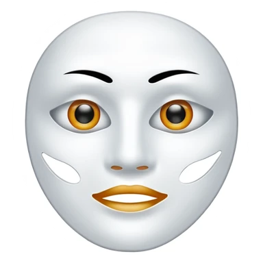 a sheet of white mask pack for face skincare beauty, transpalent holes on eyes and mouth, no real eyes and mouth sticker