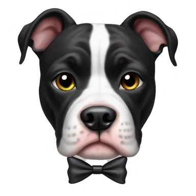 Black and White pitbull with bow sticker