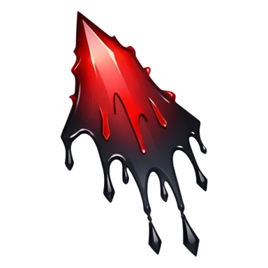 Black-red-crimson-gradient obsidian shard dripping blood  sticker
