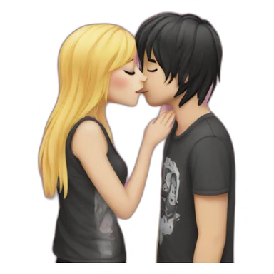 Emo boy kiss his girlfriend sticker