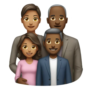 a family of four, husband, wife, daughter and a son sticker